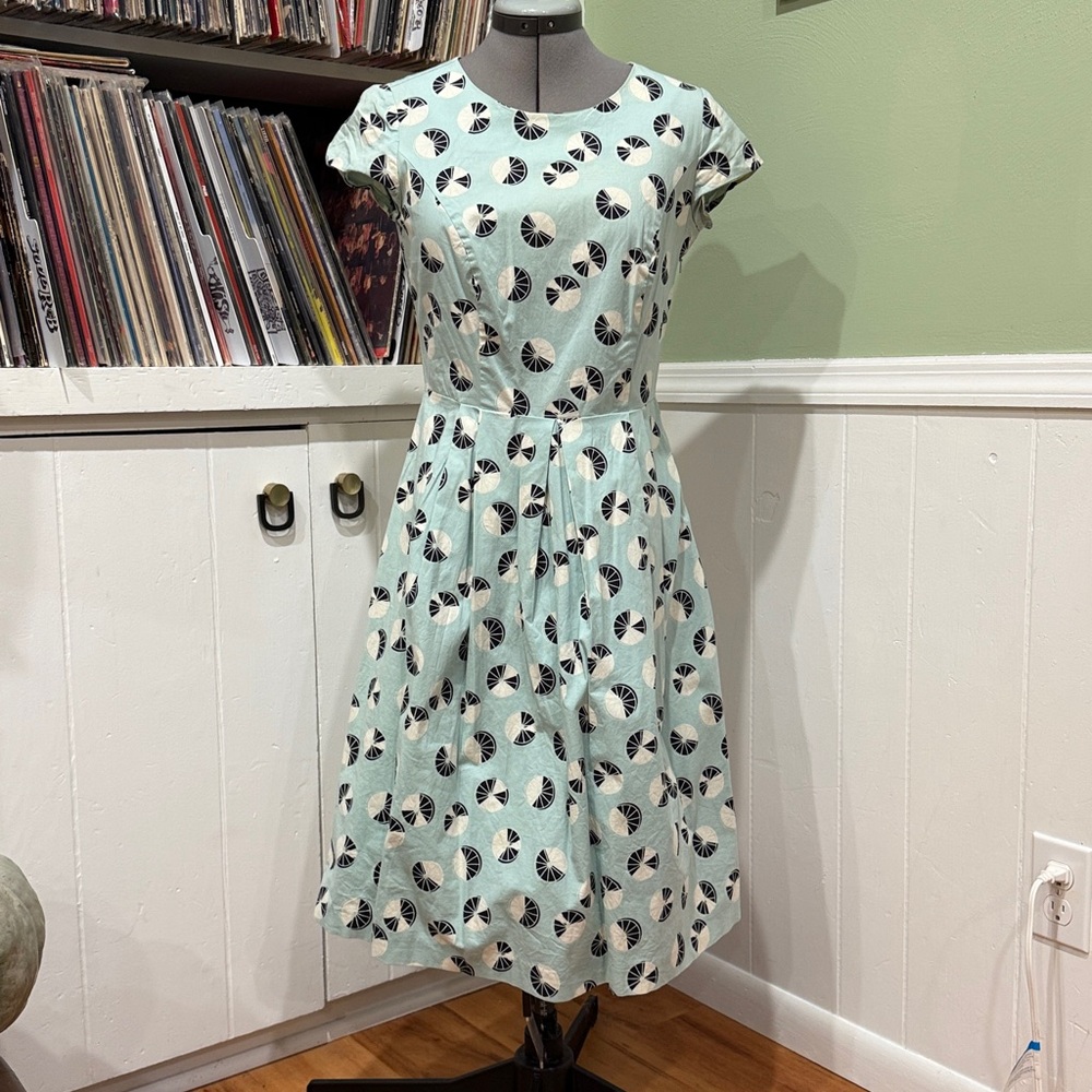 Retro blue shirt dress